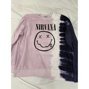 Nirvana Purple Pink Tie Dyed Pullover Lightweight Sweatshirt Size XL